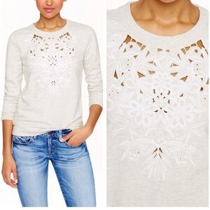 J. Crew Floral Cutout Sweatshirt